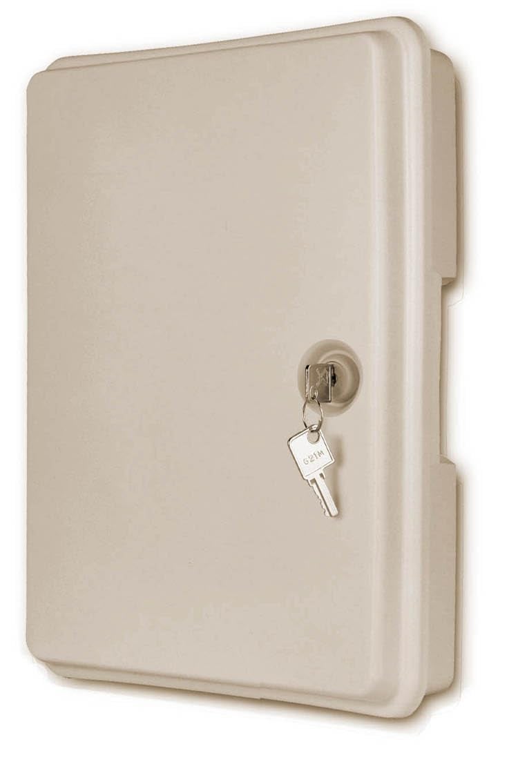 Lucky Line 24 Hook LOCKING Key Cabinet Organizer, Almond Color (61200), 24 Hooks - Image 2